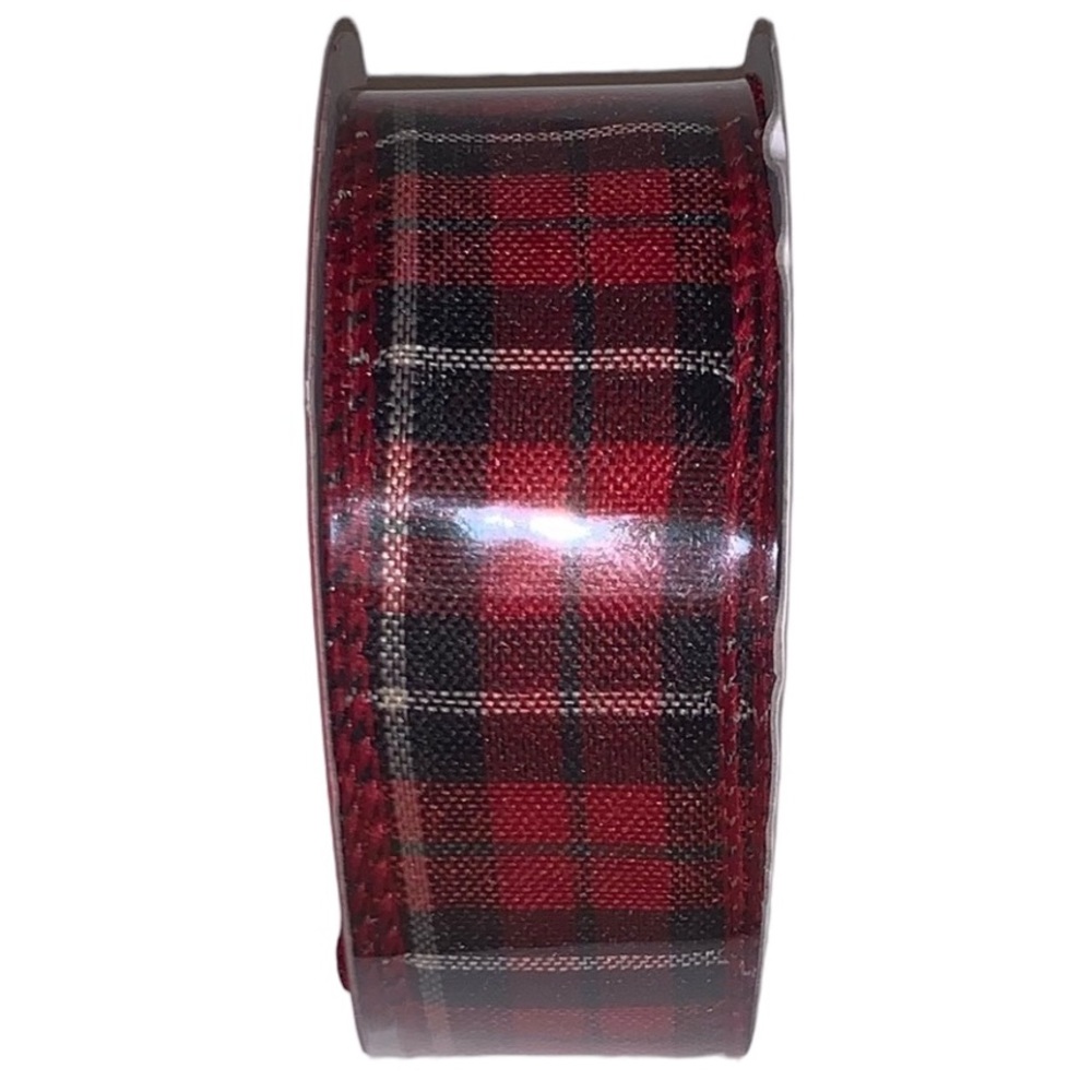 Holiday Home red tartan plaid wired ribbon